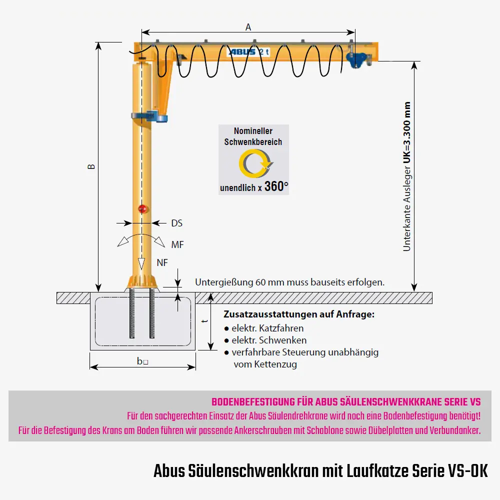 Technisches Bild für tigerhebezeuge-abus-saulenschwenkkran-mit-handfahrwerk-serie-VS-OK-zeichnung