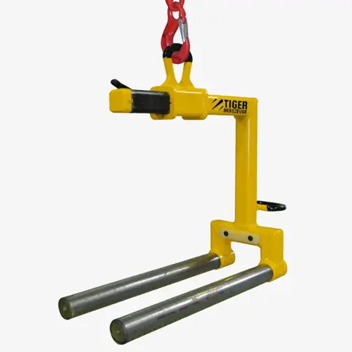 Produktbild von Tiger Sonder-C-Haken mit verkleideten Doppeltragdornen und stufenlos verstellbarer Kranaufhängung Serie Sonder-TC-2D-RS-PVC TigerHebezeuge-Shop Sonder-C-Haken Sonder-C-Haken mit verstellbarer Kranaufhängung
