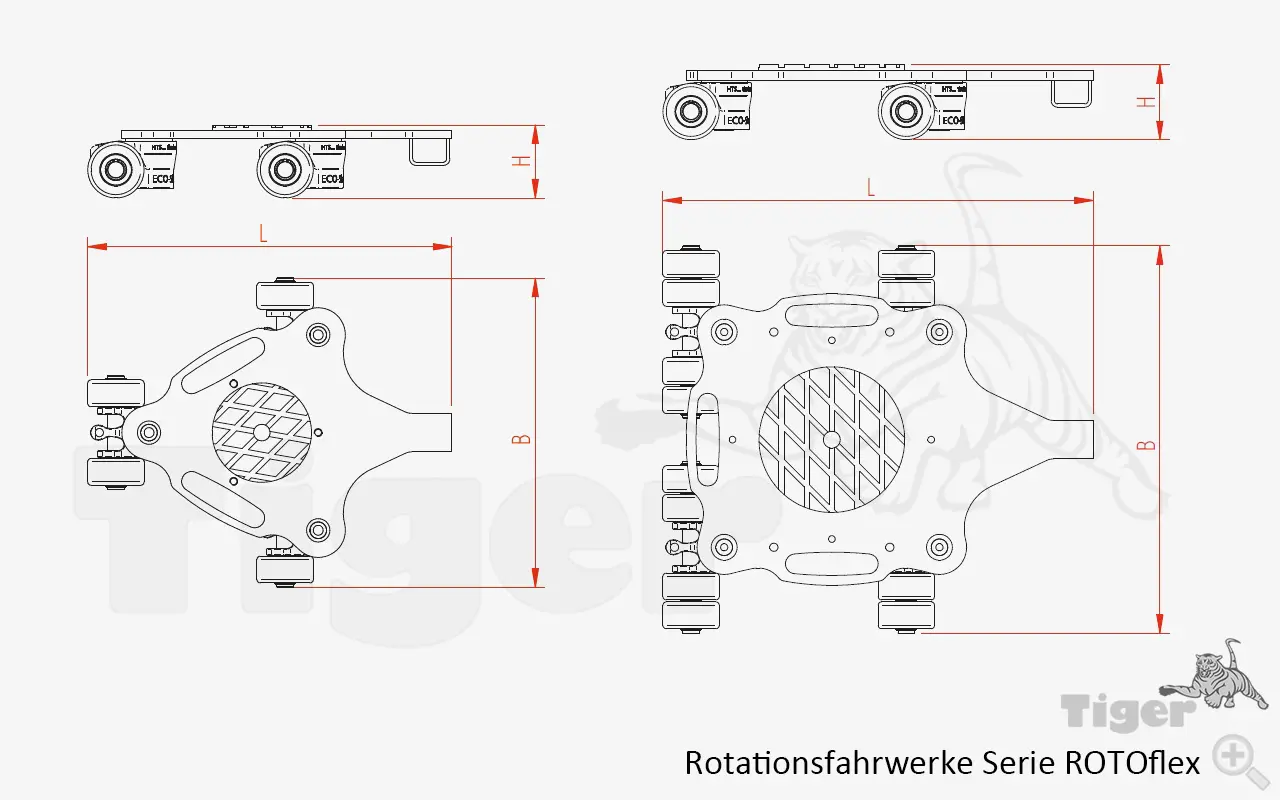 Zum Vergrößern anklicken Technisches Bild für rotationsfahrwerke-rotoflex-zeichnung