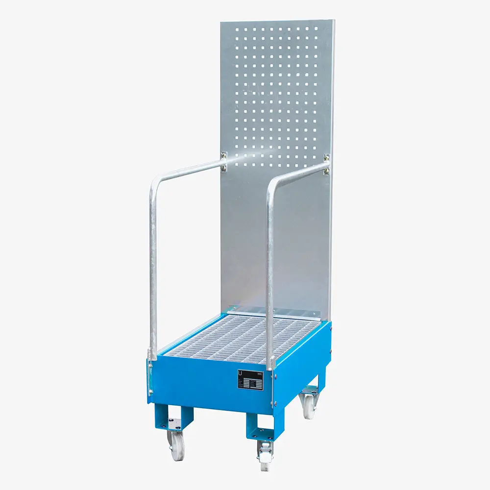 Produktbild von tigerhebezeuge fahrbare auffangwanne mit lochplattenwand blau lackiert typ LPW 60 3 BLAU 01 x