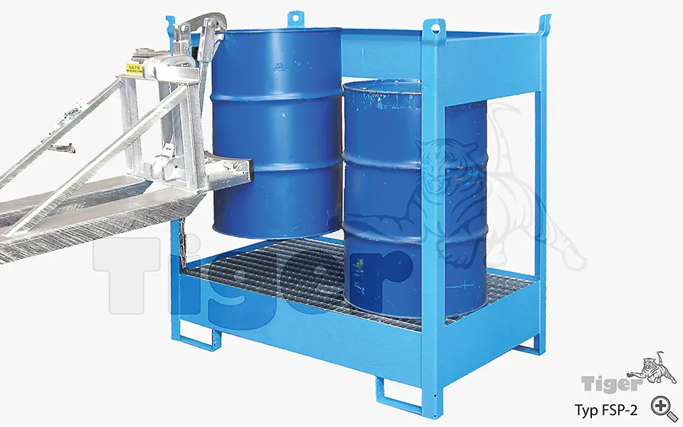 Technisches Bild von Fass-Stapelpalette, offen zum Transport und zur Lagerung von Fässern Technisches Bild für fass-staplerpalette-fsp-2