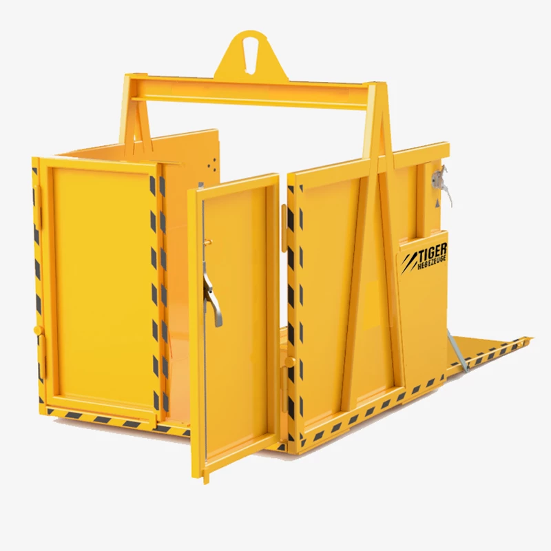 tiger-krankorb-mit-geoeffneter-rampe-und-doppeltuer-serie-TG-RDT-v2b Typ TG-RDT-1,0-1,3x1,0/1,6