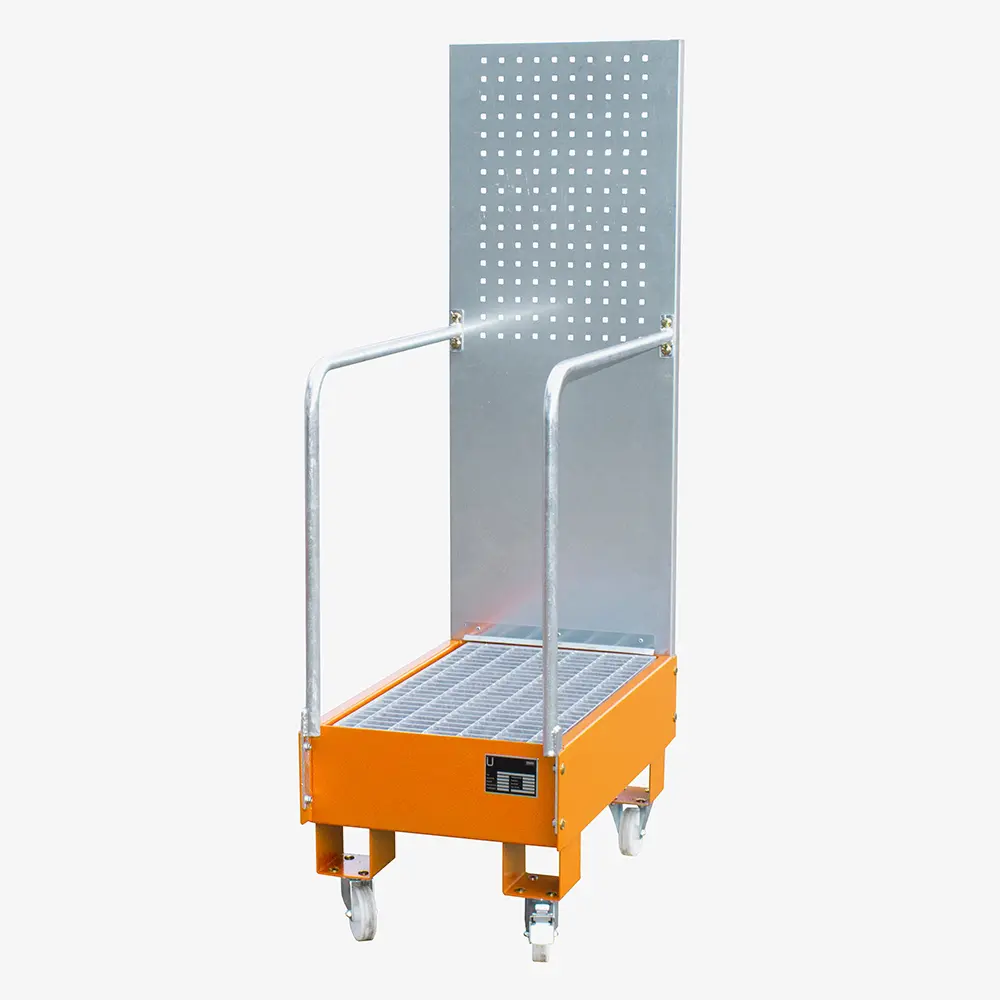 Produktbild von tigerhebezeuge fahrbare auffangwanne mit lochplattenwand orange lackiert typ LPW 60 3 ORANGE 01 x