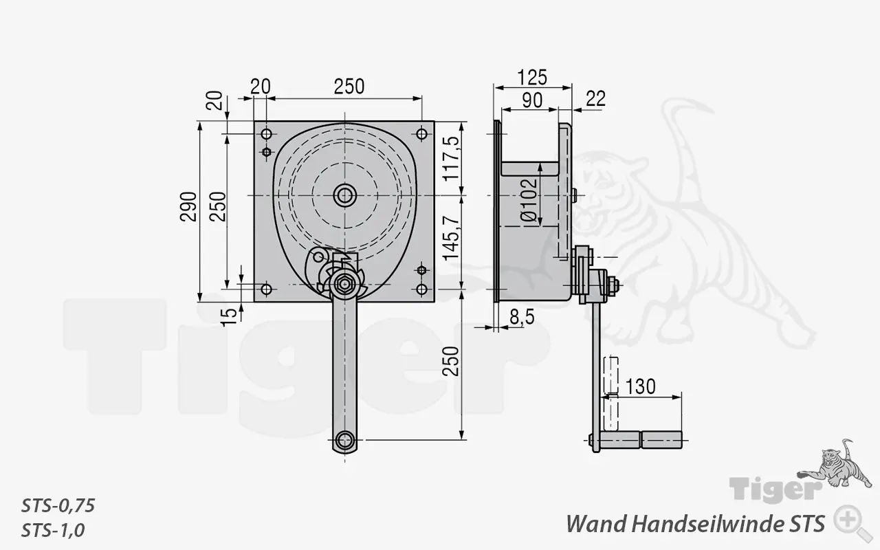 2. Produktbild zu handseilwinde sts 750 1000kg zeichnung 2. Produktbild zu handseilwinde sts 750 1000kg zeichnung