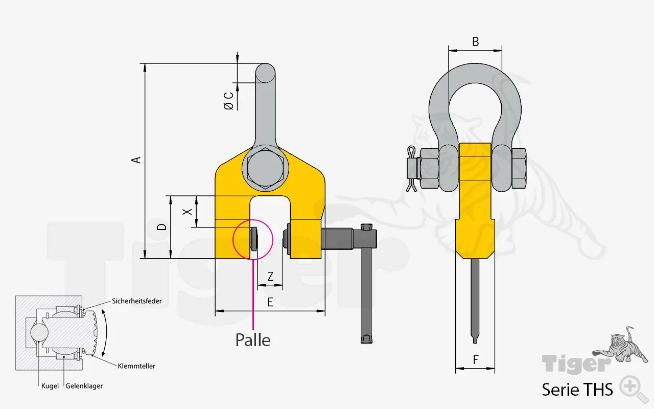 Zum Vergrößern anklicken Technisches Bild für schraub-hebeklemme-tsh-zeichnung