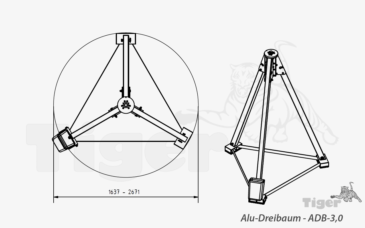 3. Produktbild zu Alu Dreibaum Kran ADB 3000kg Z2