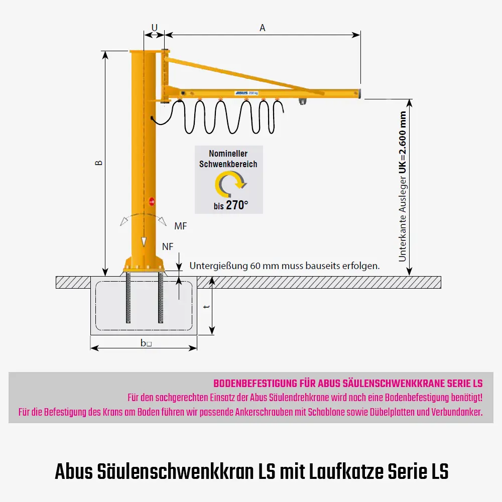 Technisches Bild für tigerhebezeuge-duebelplatte-fuer-abus-saulenschwenkkran-serie-LS-OK-zeichnung