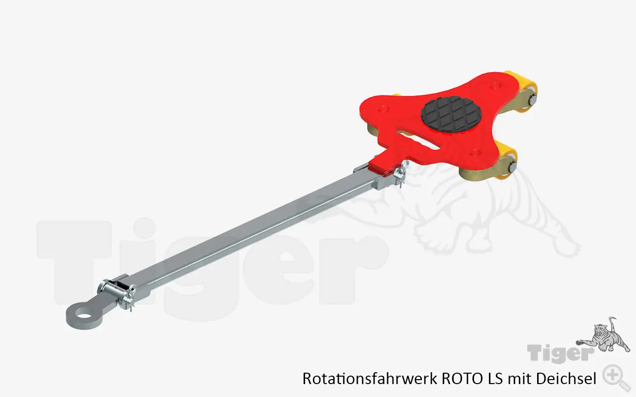 Technisches Bild von Deichsel für Rotationsfahrwerke Serie Rotoflex und Rotoflex-XL Technisches Bild für rotationsfahrwerk-roto-ls-mit-deichsel