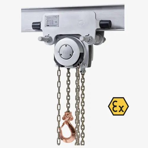 Produktbild von Yale Ex-Stirnradflaschenzug Yalelift360 mit Rollfahrwerk für ATEX BASIC Bereiche tigerhebezeuge-yale-stirnradflaschenzug-mit-laufkatze-atex-basic-serie-YLITP-EX