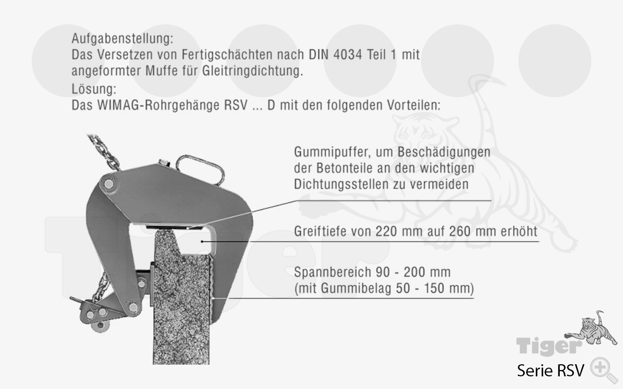 Technisches Bild von Rohrgehänge für Schachtringe nach DIN 4034 Teil 2 Technisches Bild für rohrgehaenge-schachtringe-rsv-2