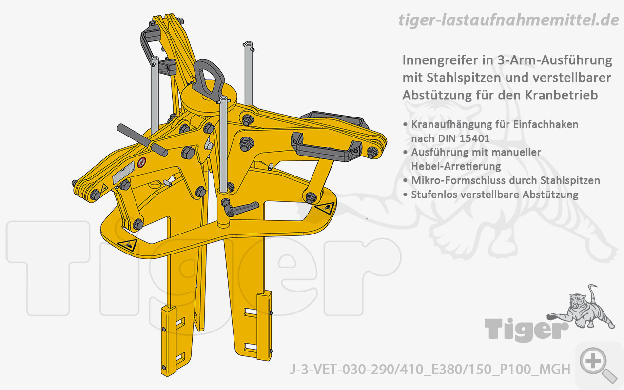Produktbild von innengreifer j 3 vet 030 290 410 e380 150 p100 mgh