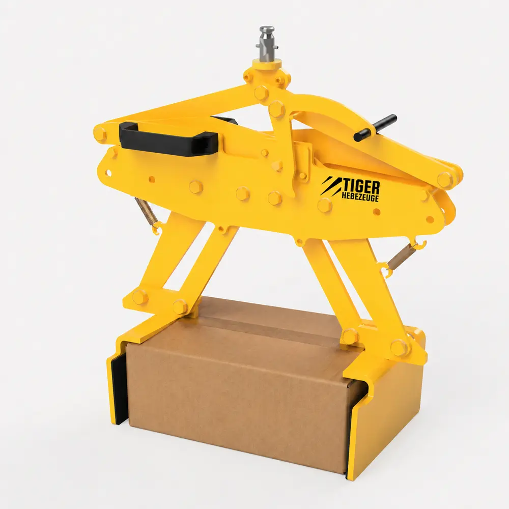 Produktbild von tigerhebezeuge tiger kartongreifer mit kupplungsstift serie PKX mit karton