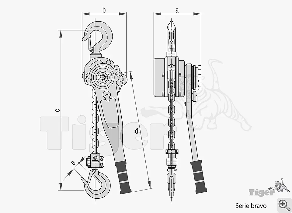 Zum Vergrößern anklicken Technisches Bild für ratschenzuege-hebelzuege-bravo-zeichnung