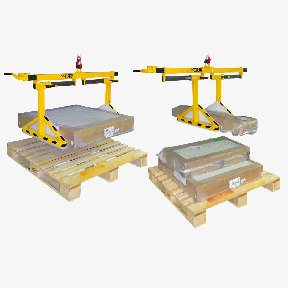 Produktbild von Tiger Sonder-Spindelgreifer mit verstellbaren Formschlußbacken zum Kranen von z. B. Heizungskörpern tiger-sonder-spindelgreifer-typ-ST-SU-VP-010-950-300-PVC-GT500-tigerhebezeuge