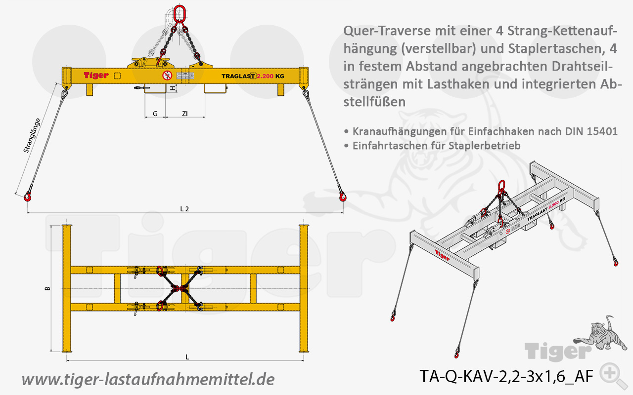 Produktbild von quertraverse ta q kav 2 2 3x1 6 af