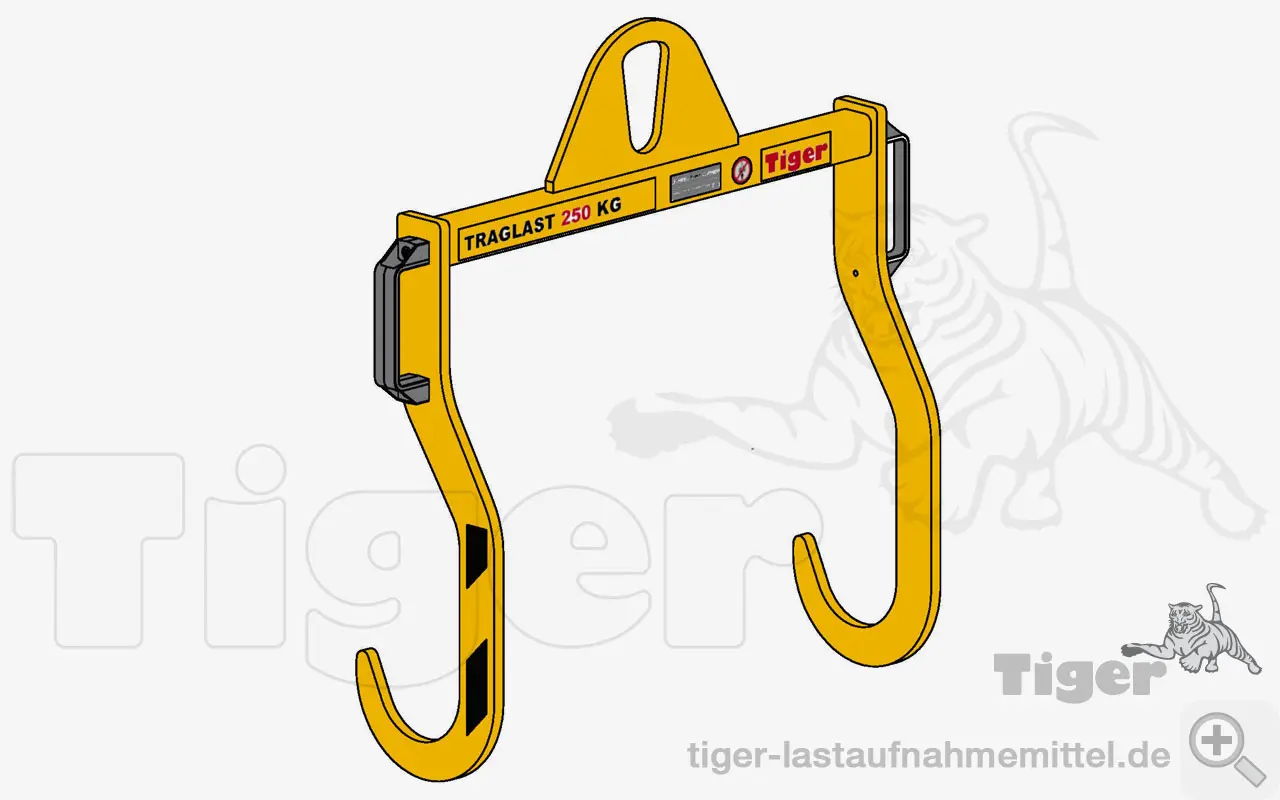 Produktbild von Tiger Sonder-Lamellenhaken-Traverse mit breiten Haken und Schonbelag Serie Sonder-TA-LS-BELAG tiger-langhakentraverse-3-lastaufnahmemittel
