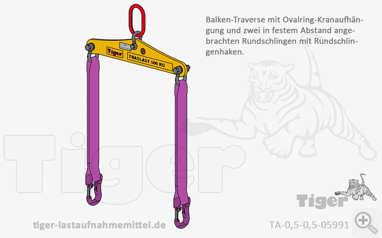 Produktbild von Tiger Sonder-Balkentraversen mit festem Hakenabstand krantraverse-ta-0-5-0-5-05991-lastaufnahmemittel