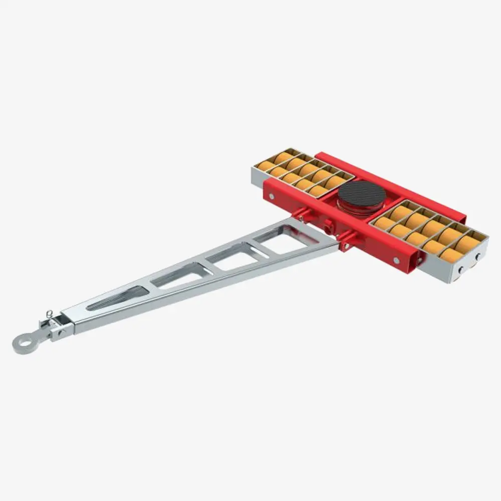 Produktbild von Schwerlast-Transportfahrwerke mit PU-Rollen zur 3-Punkt-Auflage TH: 180 mm tigerhebezeuge-schwerlast-transportfahrwerk-typ-iX-40-L