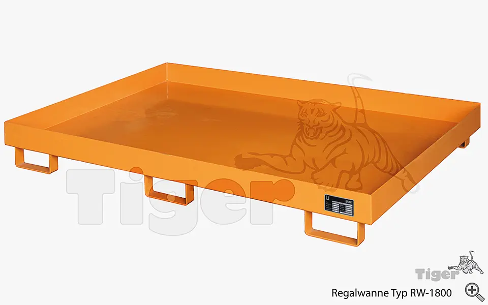 Produktbild von Regalwanne – Auffangwanne für Regalsysteme zur vorschriftsmäßigen Lagerung von Gefahrstoffen regalwanne-rw-1800