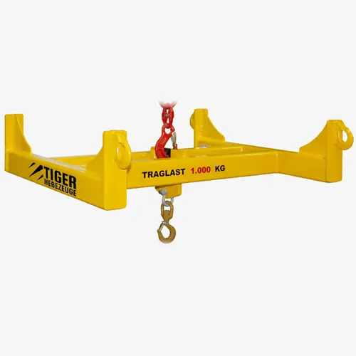 Produktbild von Tiger Sonder-Big-Bag-Traverse mit negativer Bauhöhe mit Seitenhaken und mittigem Wirbellasthaken Serie Sonder-BBQ-NN-BH-MWHG "tiger-sonder-stapler-big-bag-traverse-in-niedrigbauweise-typ-BBQ-NN-1,0-0,8_BH-60_MWHG