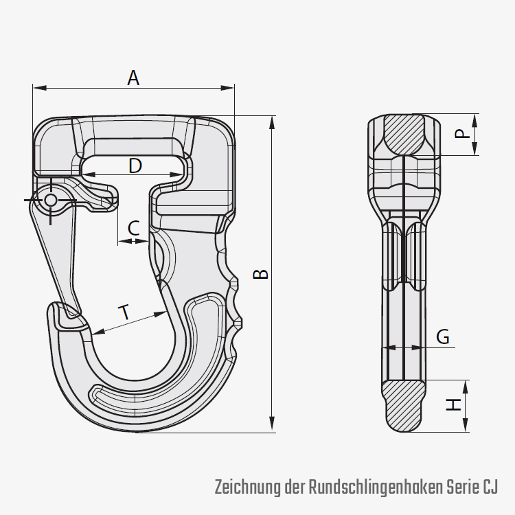 Technisches Bild für tigerhebezeuge-rundschlingenhaken-serie-CJ-zeichnung