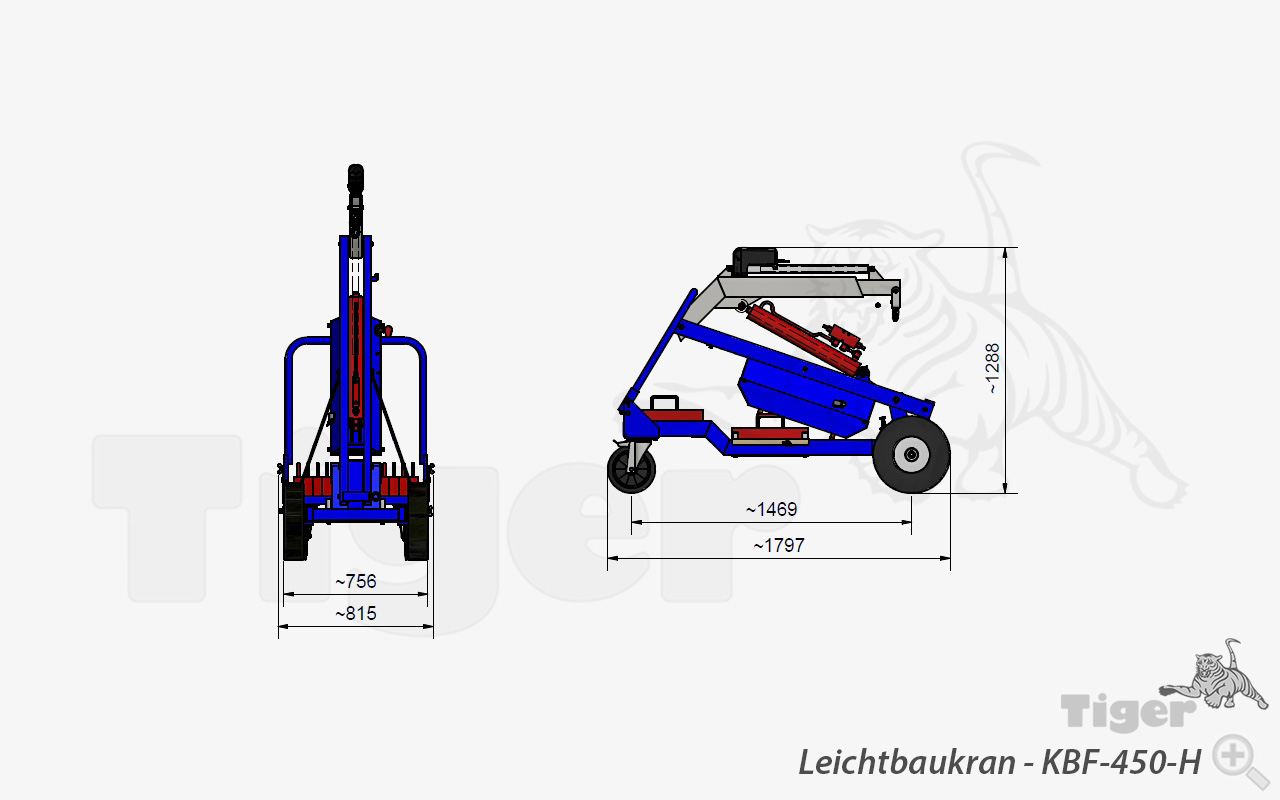 2. Produktbild zu leichtbaukran kbf 450 h zeichnung3
