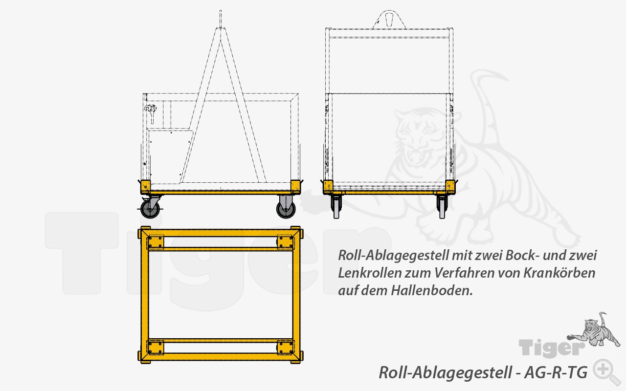 Zum Vergrößern anklicken Technisches Bild für roll-ablagegestell-ag-r-tg-zeichnung