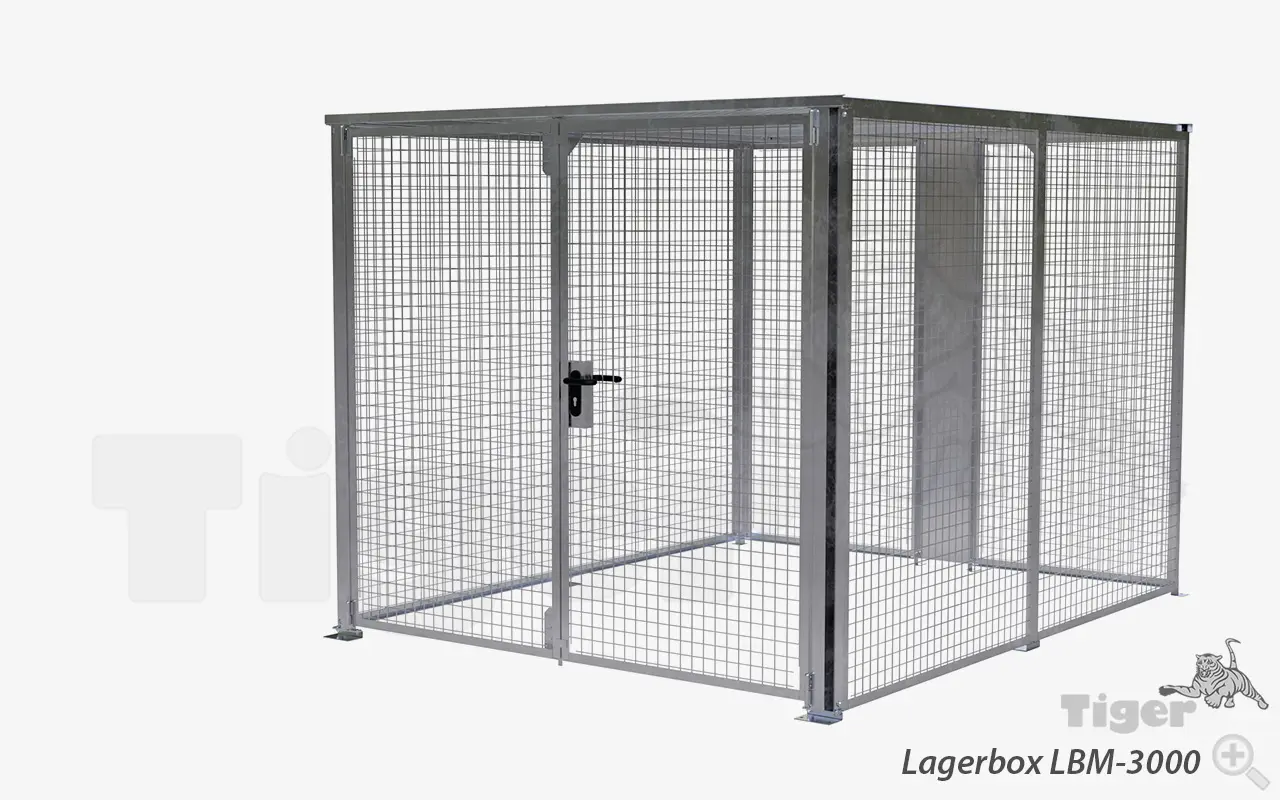 Produktbild von Lagerbox – Drahtgitter-Lagerraum Modular-System Selfstorage-Baukastensystem lagerbox-lbm-3000