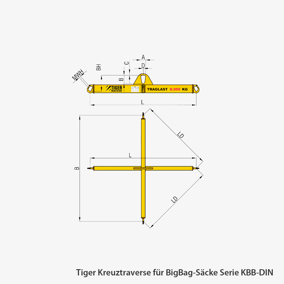 Zum Vergrößern anklicken Technisches Bild für big-bag-krantraverse-kbb-din-zeichnung