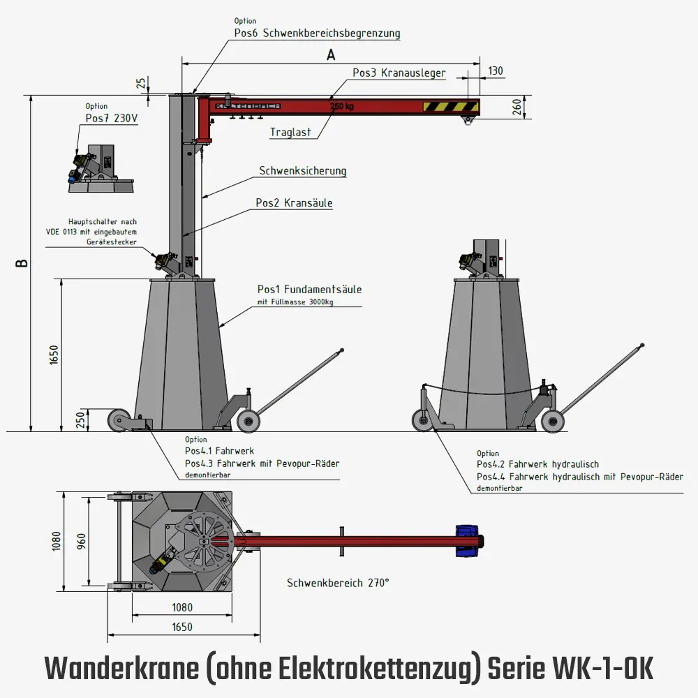 Technisches Bild für tigerhebezeuge-wanderkran-mobiler-drehkran-mit-laufkatze-und-schwenksicherung-serie-WK-1-OK-zeichnung