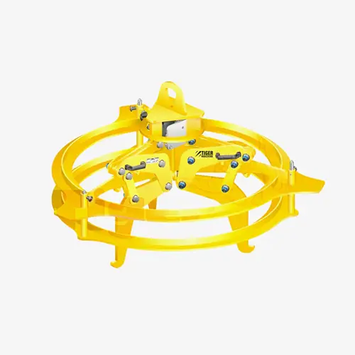 Produktbild von Tiger Sonder-Innengreifer in 3-Arm-Ausführung mit einem Bund unterhalb der Greifbacke und 3-Punkt-Zentrierung Serie Sonder-J-3-SU-TA tiger-sonder-innengreifer-mit-taktautomatik-serie-J-3-SU-TA