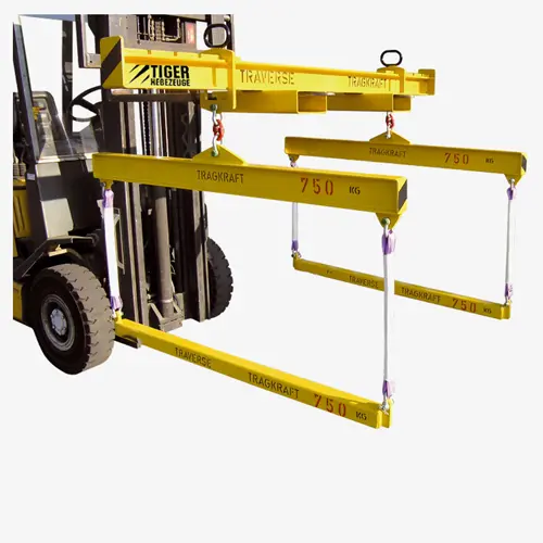 Produktbild von Tiger Sonder-Stapler-Quertraverse mit 2 Querholmen mit je 4 PE-Strängen mit Aufnahmebalken Serie Sonder-TAV-QGS tiger-sonder-stapler-hebevorrichtung-quertraverse-serie-TAV-QGS