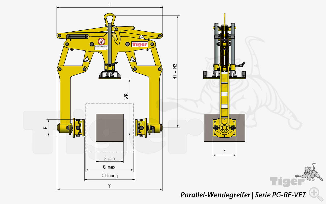 Technisches Bild für parallel-wendegreifer-pg-rf-vet-zeichnung