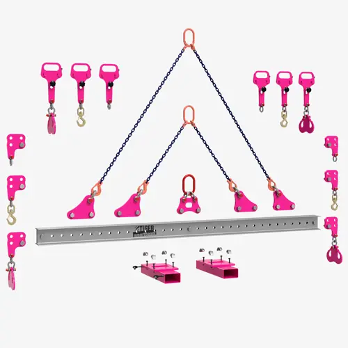 Produktbild von Tiger SmartBeam - Die modular verschraubte Balkentraverse von TigerHebezeuge Serie SMARTBEAM tiger-modultraverse-modulartraverse-serie-SMARTBEAM-3D-explosion