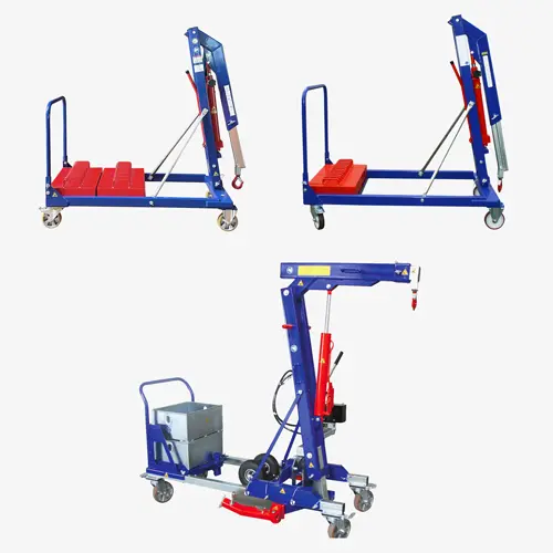 Produktbild von Mobiler Mini-Kran mit ausziehbarem Lasthaken - Kleiner Werkstattkran mit abnehmbaren Ballastgewichten Serie KSG tigerhebezeuge-minikrane-mit-gegengewicht-mini-werkstattkrane-serie-KSG