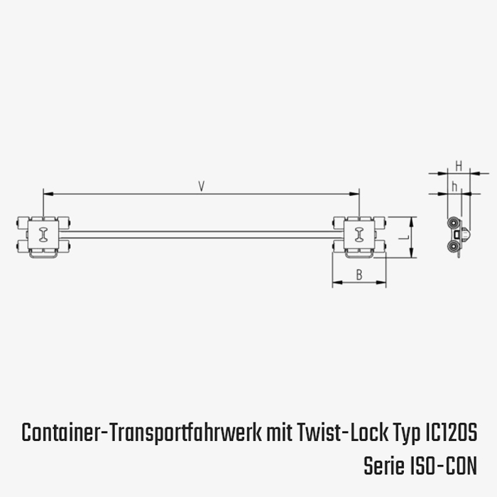 Technisches Bild für tigerhebezeuge-schwerlast-transportfahrwerk-isocon-hinten-starr-typ-IC120S-zeichnung