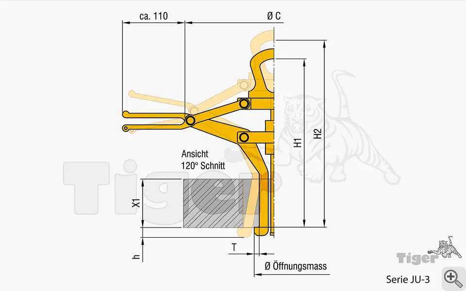 Zum Vergrößern anklicken Technisches Bild für innen-hebezange-ju-3-2