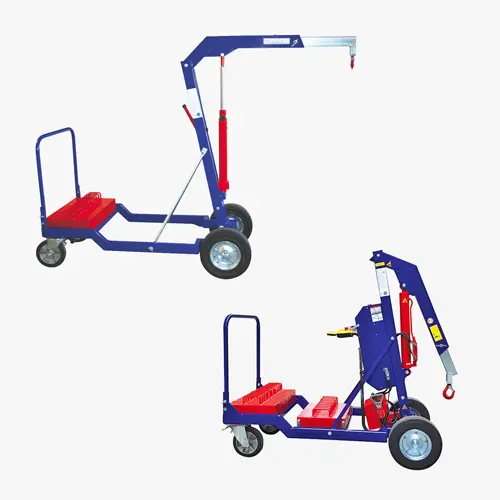 Produktbild von Gegengewichtskran als mobiler Mini-Kran mit abnehmbaren Gegengewichten Serie KBF tigerhebezeuge-gegengewichts-leichtbaukran-bigfoot-serie-KBF