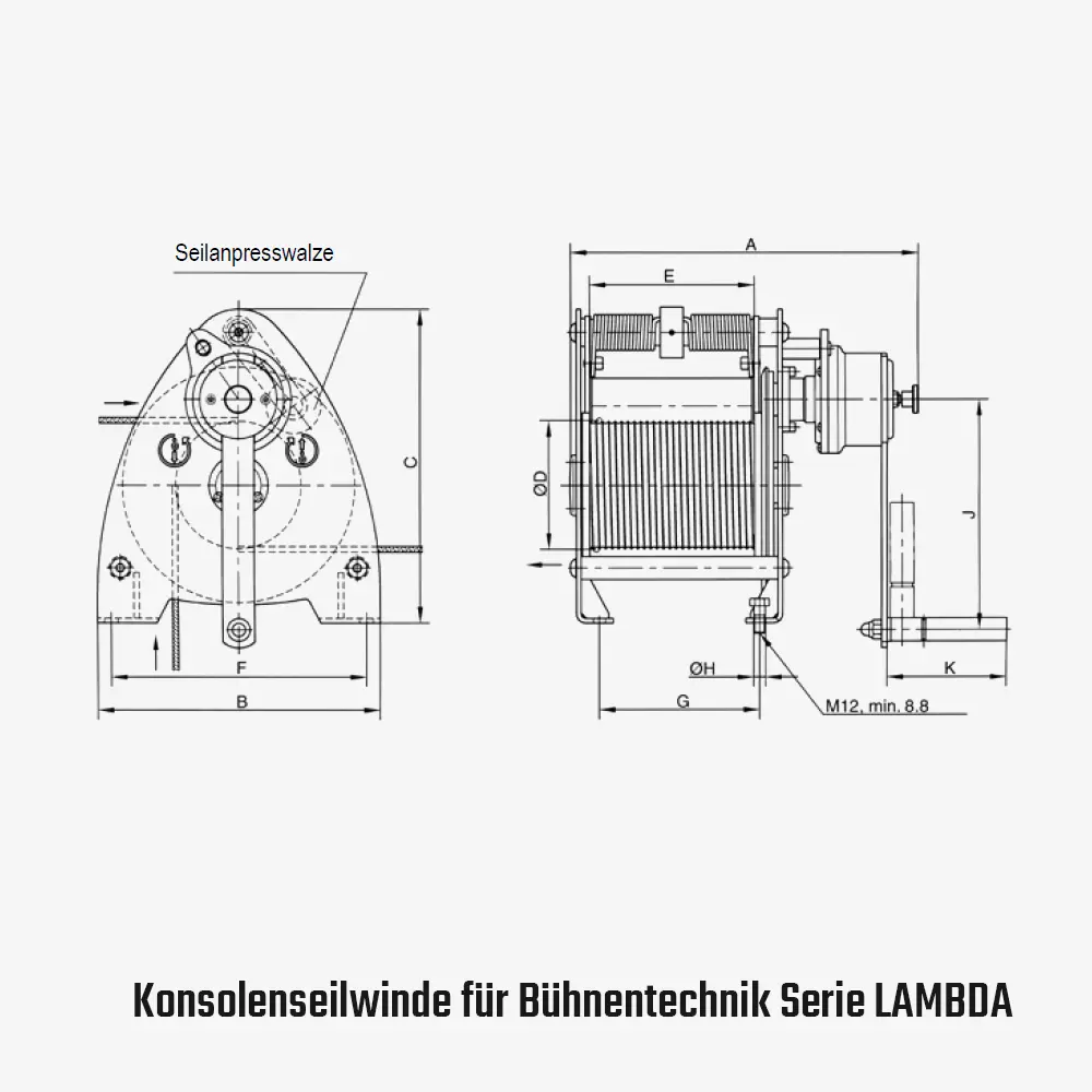 Technisches Bild für tigerhebezeuge-pfaff-silberblau-konsolenseilwinde-handseilwinden-DGUV-17-BGV-C1-serie-LAMBDA-zeichnung
