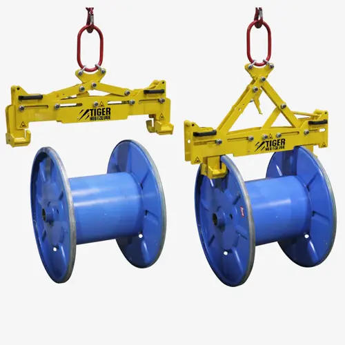 Produktbild von Tiger Sonder-Spulengreifer mit Taktautomatik zum Heben von stehenden Maschinen-Spulen Serie Sonder-KG-SU-SA-TA tiger-sonder-spulengreifer-fuer-maschinenspulen-serie-KG-SU-SA-TA