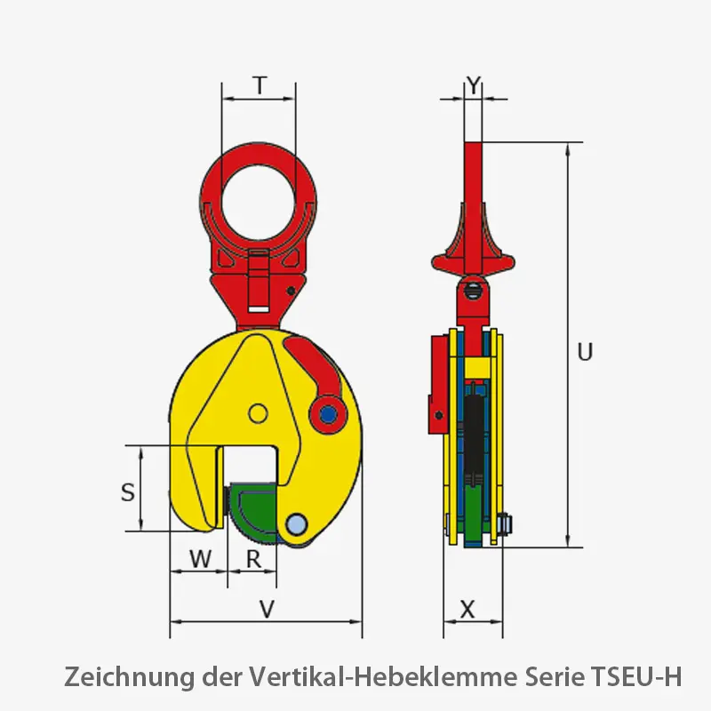 Technisches Bild für terrier-vertikal-hebeklemme-serie-TSEU-H-zeichnung