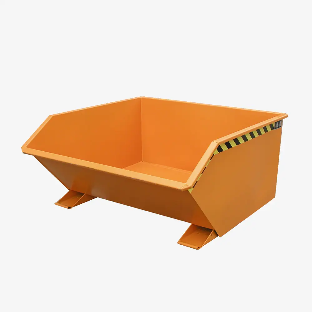 Produktbild von Stapler-Kippbehälter mit geringer Bauhöhe und großem Schüttvolumen tigerhebezeuge-kippbehaelter-serie-GU-stapleranbaugeraete