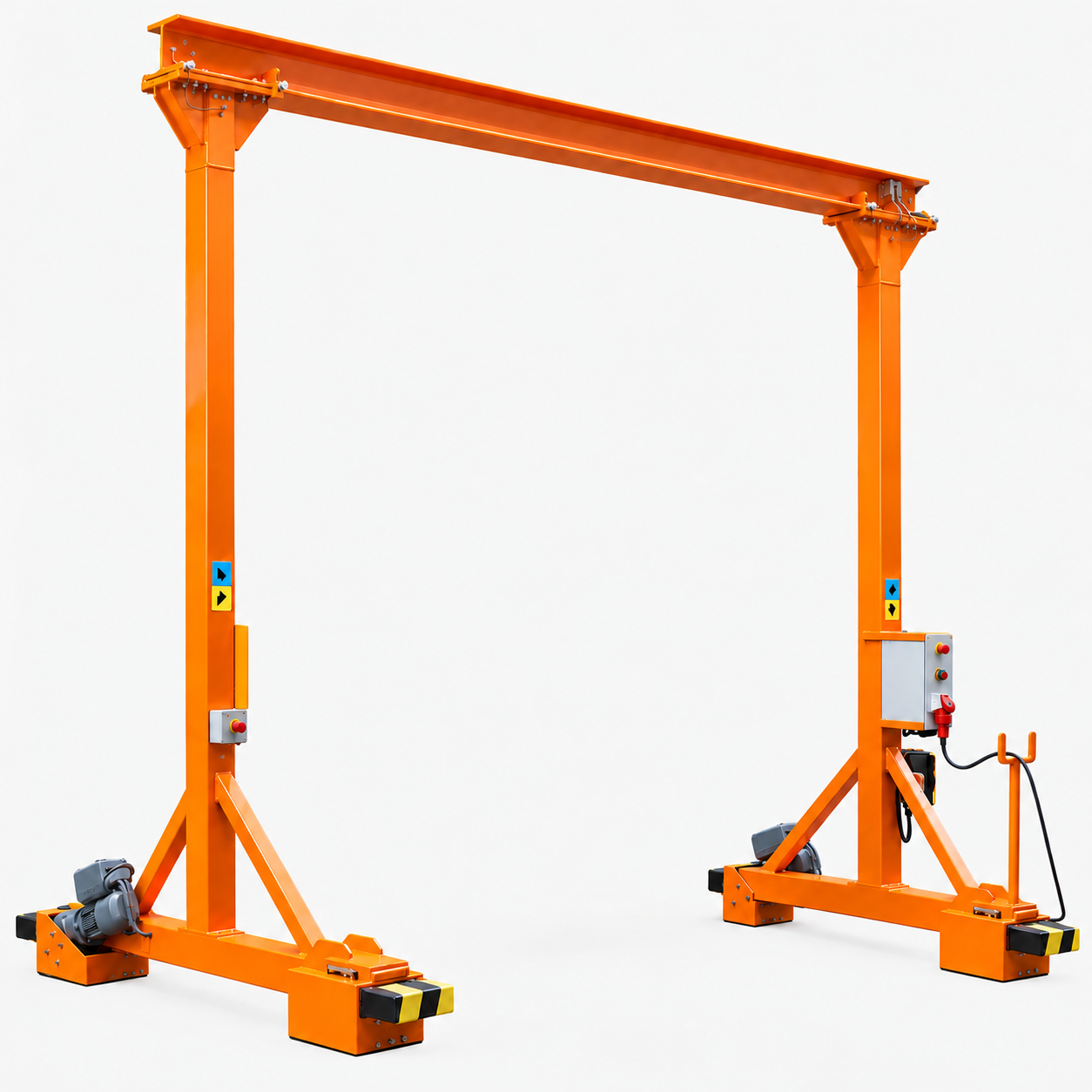Mobiler Elektro-Portalkran für Hallen – unter Last verfahrbarer Bockkran bis 3.200 kg