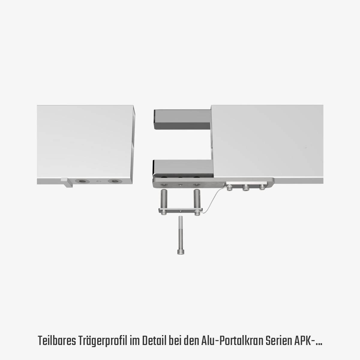 2. Produktbild zu tigerhebezeuge teilbares traegerprofil bei alu portalkran serien APK xxx