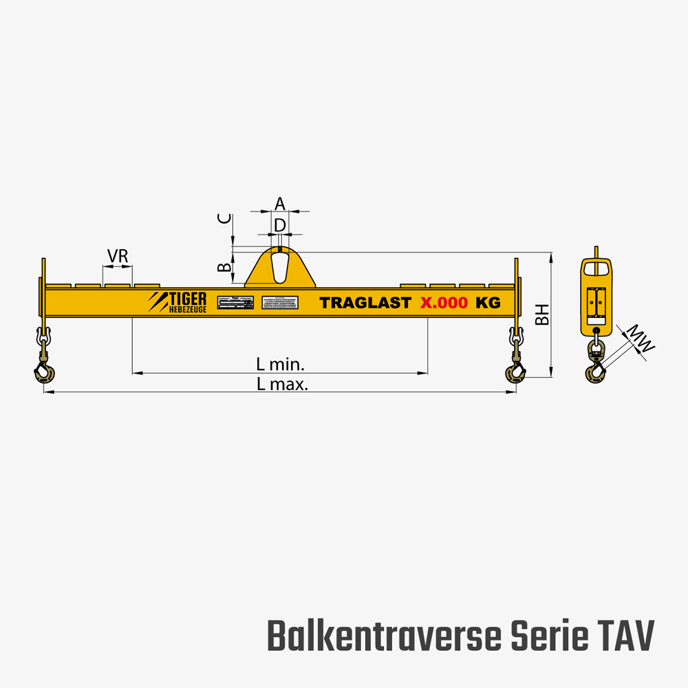 Zum Vergrößern anklicken Technisches Bild für tiger-balkentraversen-serie-TAV-zeichnung-krantraversen