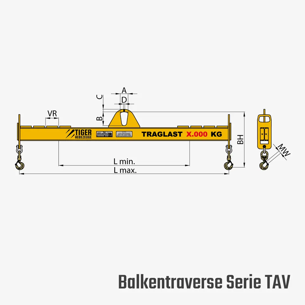Zum Vergrößern anklicken Technisches Bild für tiger-balkentraversen-serie-TAV-zeichnung-krantraversen