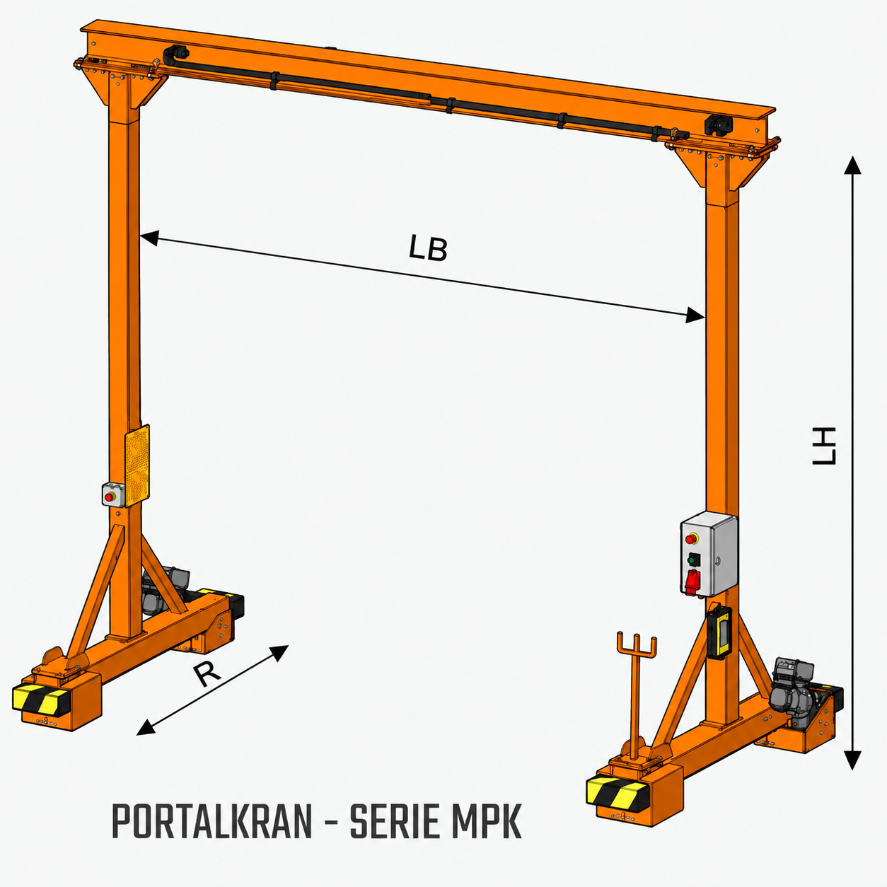 Mobiler Elektro-Portalkran für Hallen – unter Last verfahrbarer Bockkran bis 3.200 kg