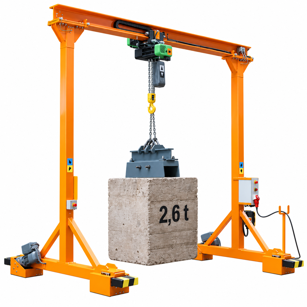 Mobiler Elektro-Portalkran MPK – unter Last verfahrbarer Bockkran bis 3.200 kg