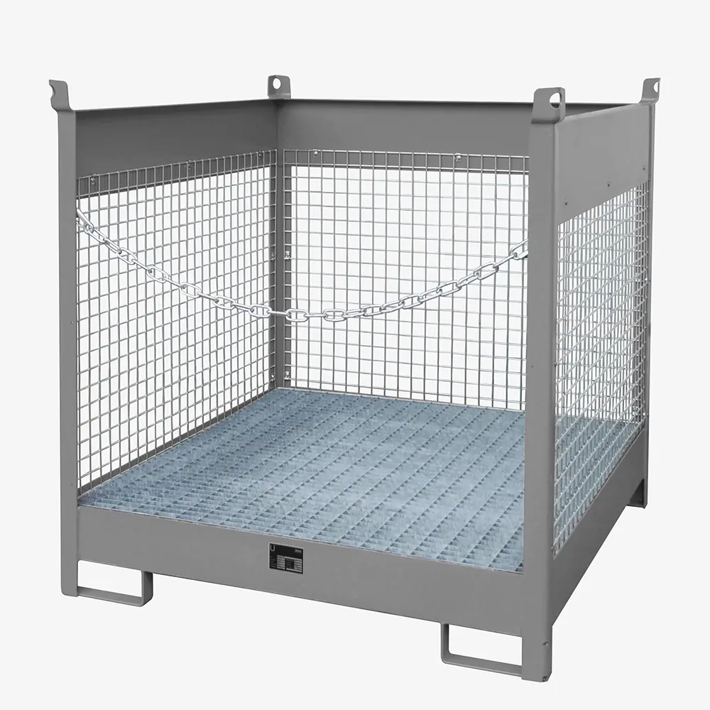 Produktbild von tigerhebezeuge fass stapelpalette grau lackiert typ FSP 4 D GRAU 01 x