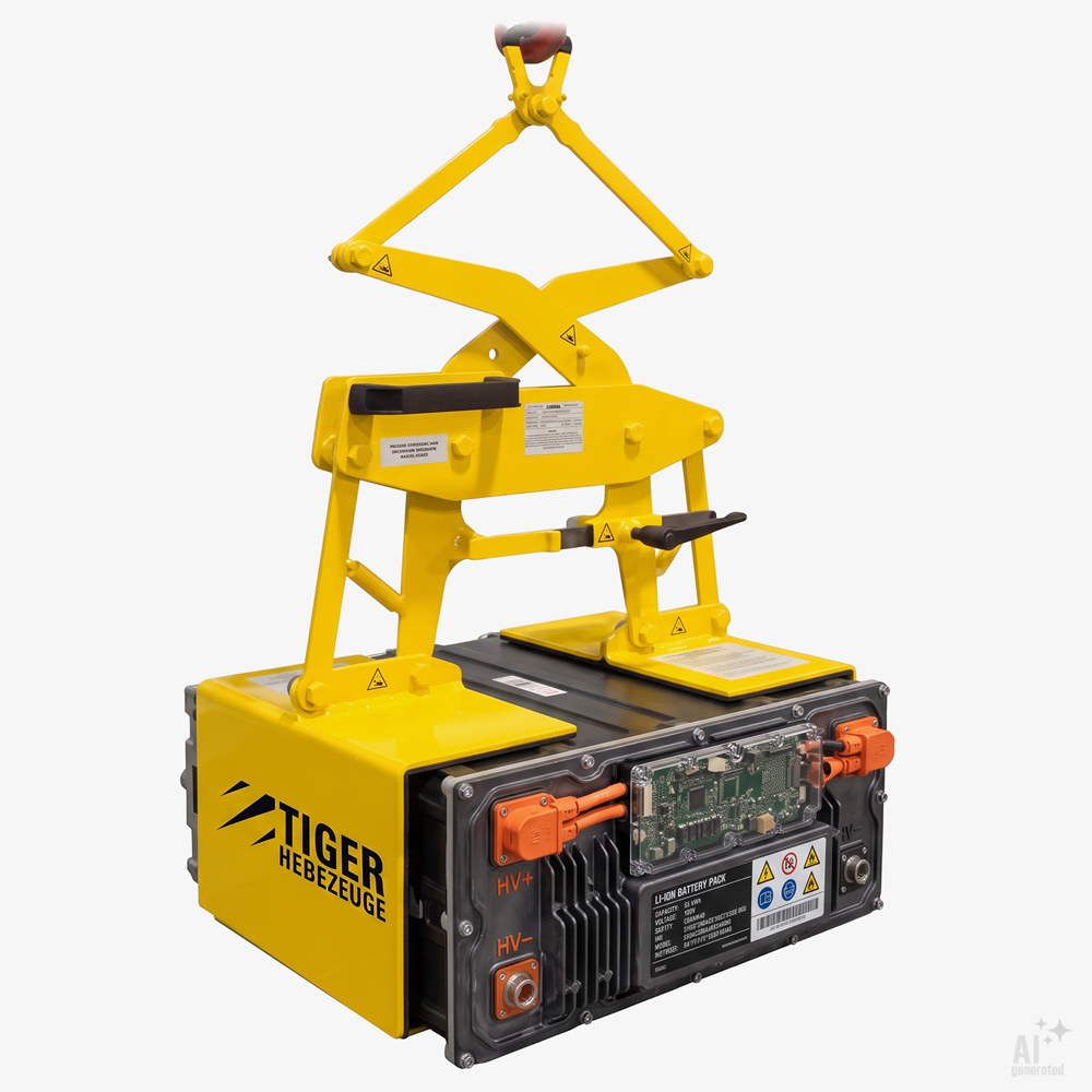 Tiger Sonder-Batteriegreifer zum Kranen von druckstabilen Akkumulatoren